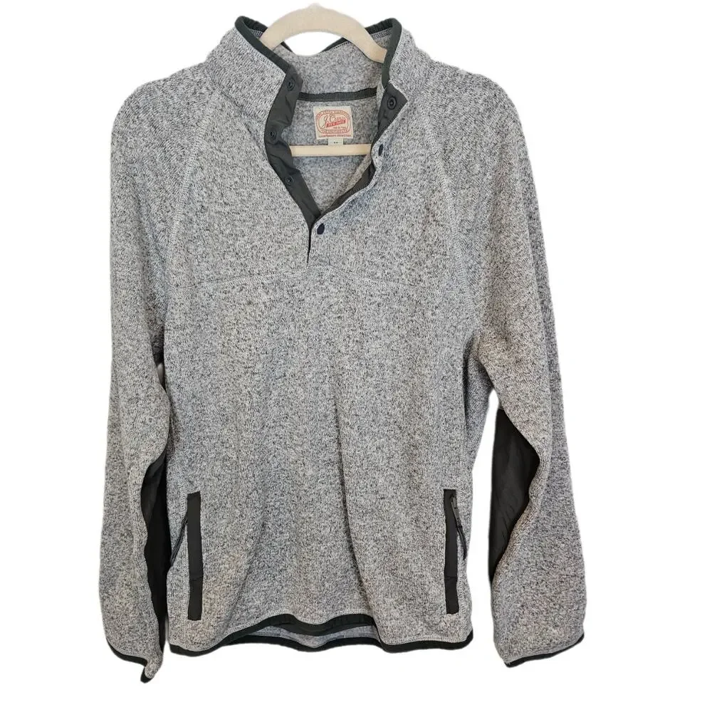 J. Crew Mens Henley Sweater Size M Knit Pullover Cotton Minimalist Preppy Casual